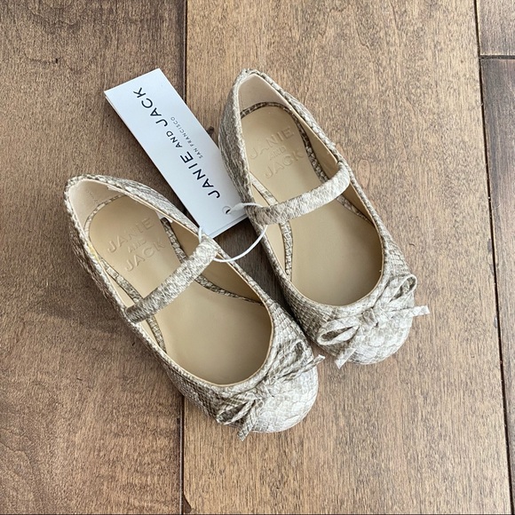 Janie and Jack Other - Janie and Jack Snakeskin Bow Flat Shoes Snakeprint